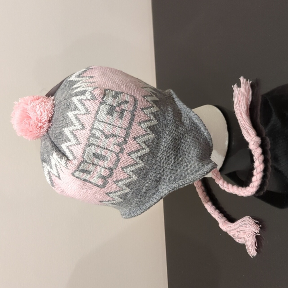 Virginia Tech pink & grey knit beanie